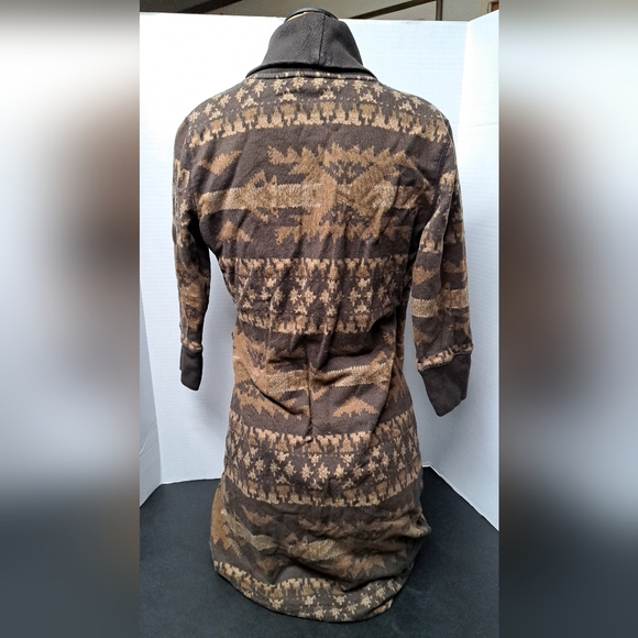 Ralph Lauren Southwestern Aztec Brown Print Sweater Dress Sz Medium - Picture 3 of 4